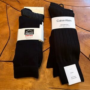 NEW Calvin Klein & Alpine Swiss Dress Socks 6 Pairs Mens Causal Business